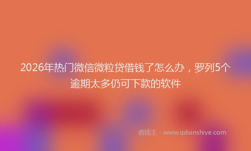 2026年热门微信微粒贷借钱了怎么办,罗列5个逾期太多仍可下款的软件