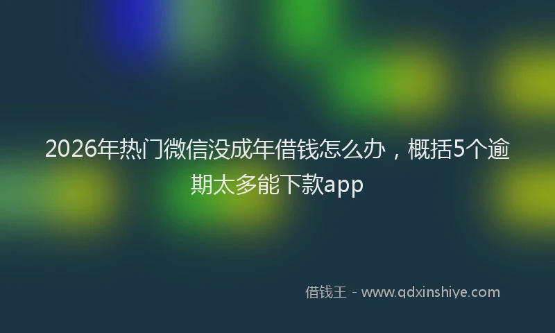 2026年热门微信没成年借钱怎么办，概括5个逾期太多能下款app