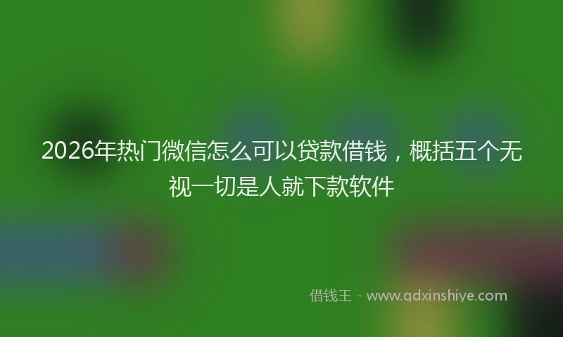 2026年热门微信怎么可以贷款借钱，概括五个无视一切是人就下款软件