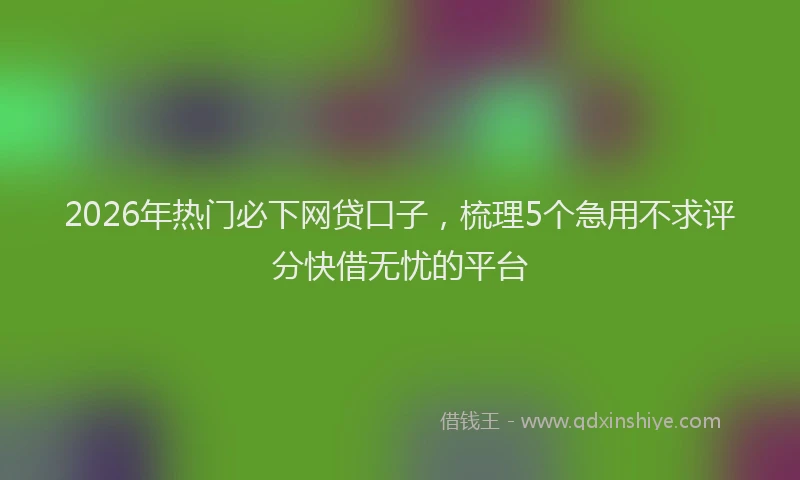2026年热门必下网贷口子，梳理5个急用不求评分快借无忧的平台