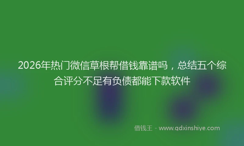 2026年热门微信草根帮借钱靠谱吗，总结五个综合评分不足有负债都能下款软件
