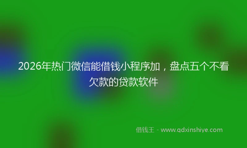 2026年热门微信能借钱小程序加，盘点五个不看欠款的贷款软件