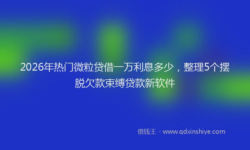 2026年热门微粒贷借一万利息多少,整理5个摆脱欠款束缚贷款新软件