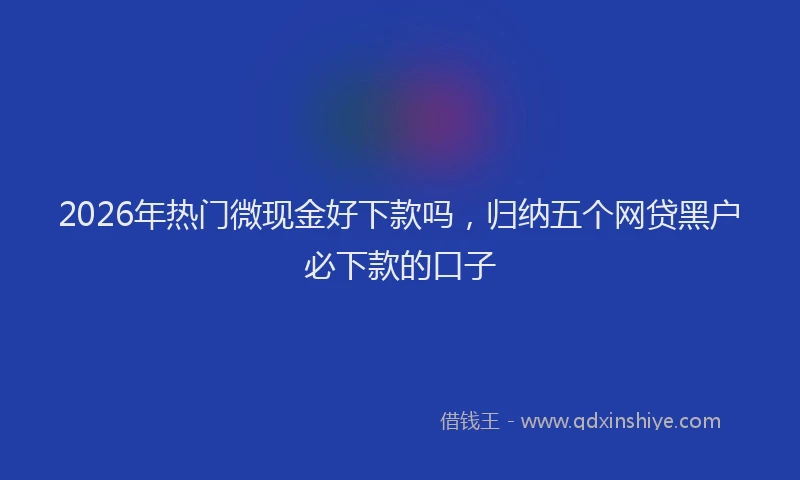 2026年热门微现金好下款吗，归纳五个网贷黑户必下款的口子