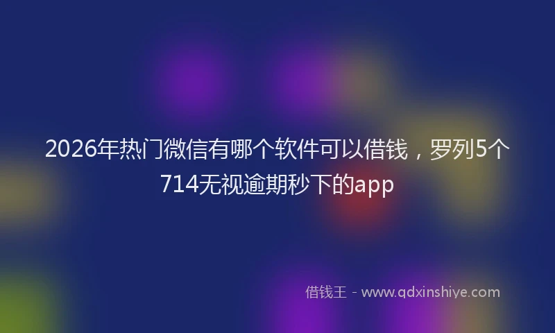 2026年热门微信有哪个软件可以借钱，罗列5个714无视逾期秒下的app