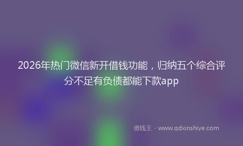 2026年热门微信新开借钱功能，归纳五个综合评分不足有负债都能下款app