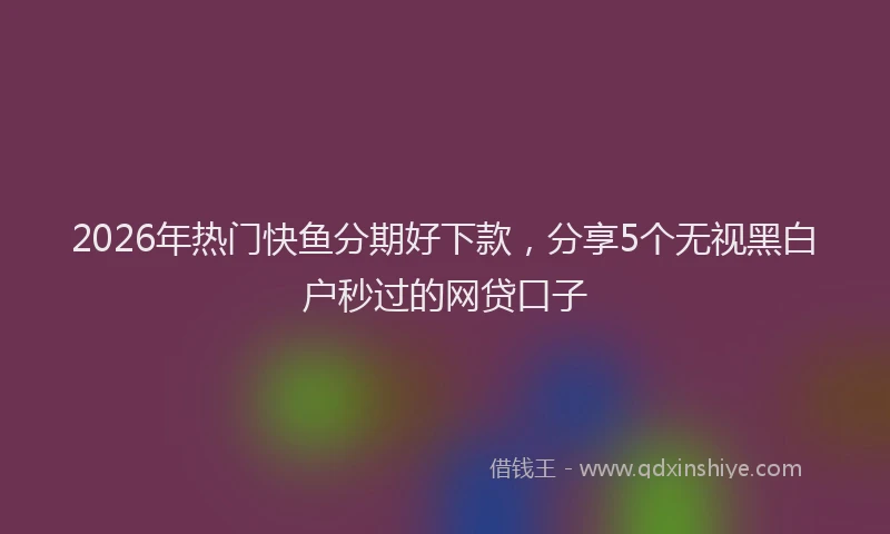 2026年热门快鱼分期好下款，分享5个无视黑白户秒过的网贷口子