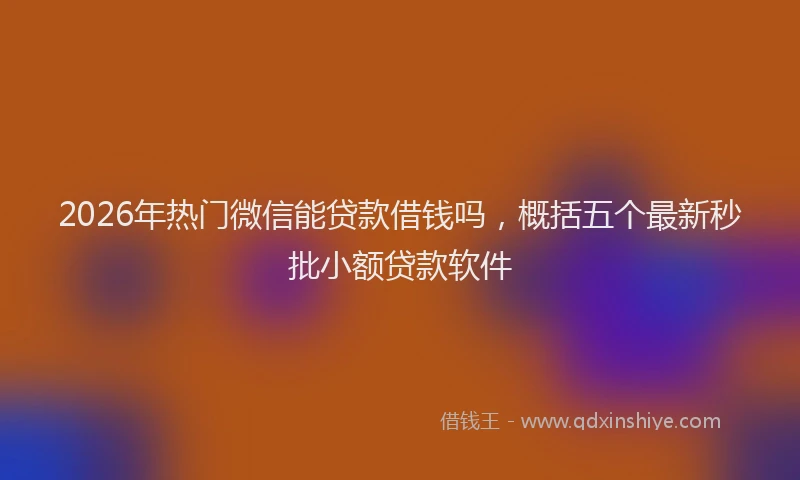 2026年热门微信能贷款借钱吗，概括五个最新秒批小额贷款软件