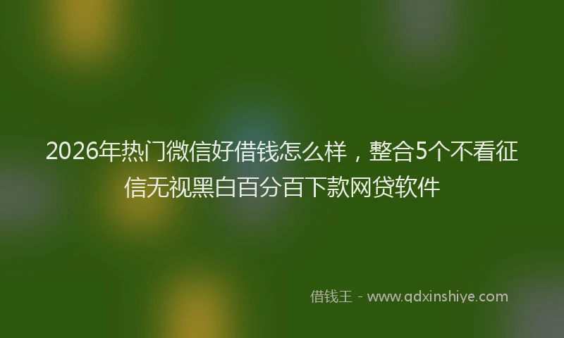 2026年热门微信好借钱怎么样，整合5个不看征信无视黑白百分百下款网贷软件