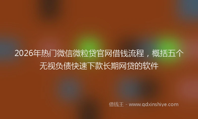 2026年热门微信微粒贷官网借钱流程，概括五个无视负债快速下款长期网贷的软件