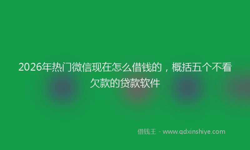 2026年热门微信现在怎么借钱的，概括五个不看欠款的贷款软件