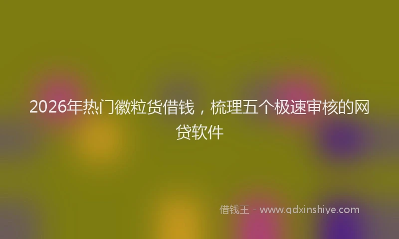 2026年热门徽粒货借钱，梳理五个极速审核的网贷软件