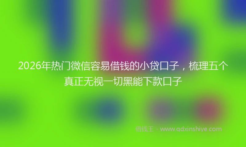 2026年热门微信容易借钱的小贷口子，梳理五个真正无视一切黑能下款口子