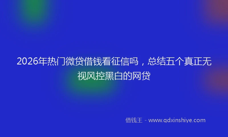 2026年热门微贷借钱看征信吗，总结五个真正无视风控黑白的网贷