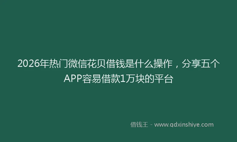 2026年热门微信花贝借钱是什么操作，分享五个APP容易借款1万块的平台