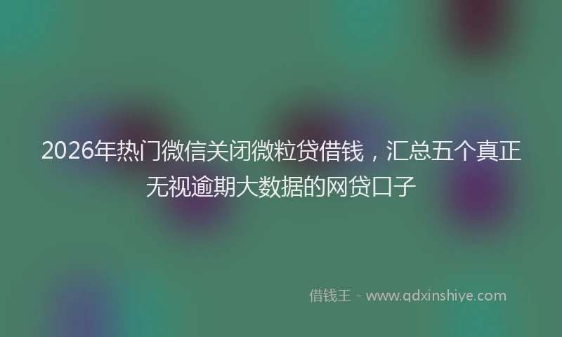 2026年热门微信关闭微粒贷借钱，汇总五个真正无视逾期大数据的网贷口子