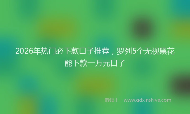 2026年热门必下款口子推荐，罗列5个无视黑花能下款一万元口子