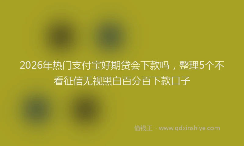 2026年热门支付宝好期贷会下款吗，整理5个不看征信无视黑白百分百下款口子