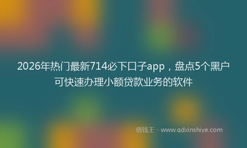 2026年热门最新714必下口子app，盘点5个黑户可快速办理小额贷款业务的软件