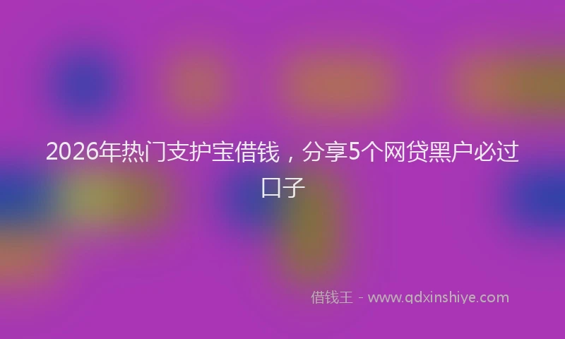 2026年热门支护宝借钱，分享5个网贷黑户必过口子