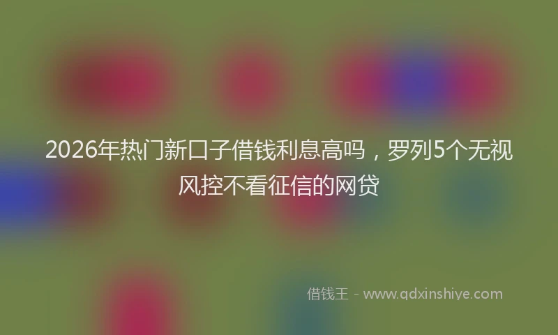 2026年热门新口子借钱利息高吗，罗列5个无视风控不看征信的网贷