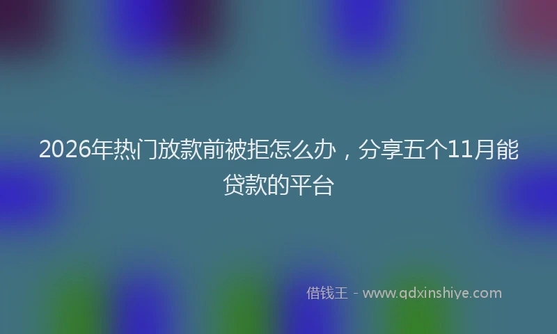 2026年热门放款前被拒怎么办，分享五个11月能贷款的平台
