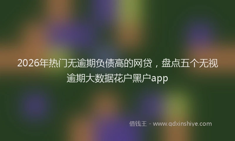 2026年热门无逾期负债高的网贷，盘点五个无视逾期大数据花户黑户app