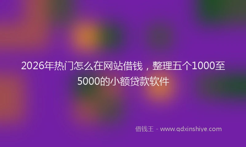 2026年热门怎么在网站借钱，整理五个1000至5000的小额贷款软件