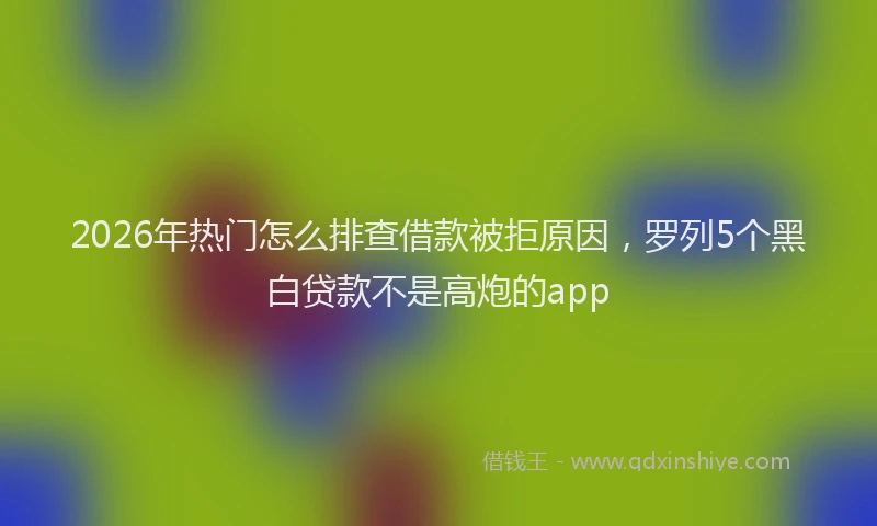 2026年热门怎么排查借款被拒原因，罗列5个黑白贷款不是高炮的app