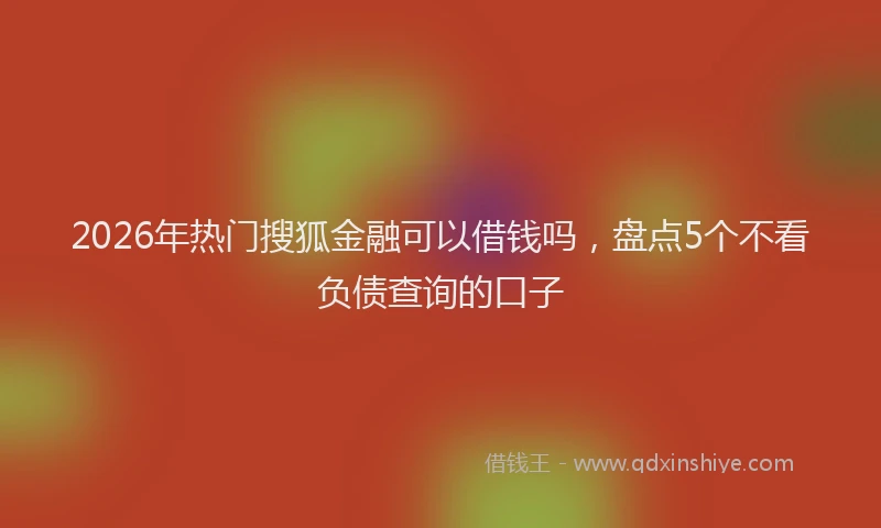 2026年热门搜狐金融可以借钱吗,盘点5个不看负债查询的口子