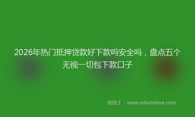 2026年热门抵押贷款好下款吗安全吗，盘点五个无视一切包下款口子