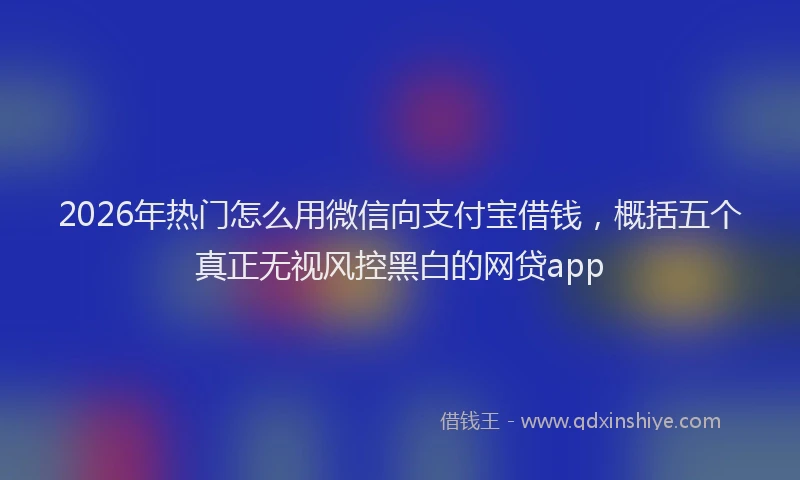 2026年热门怎么用微信向支付宝借钱，概括五个真正无视风控黑白的网贷app