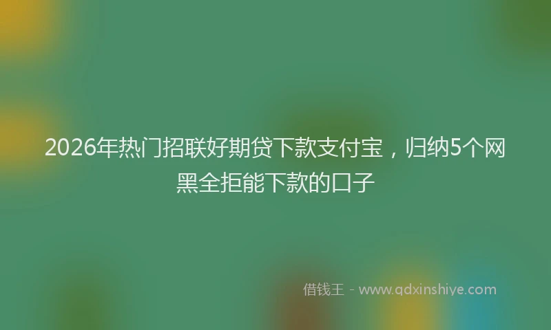 2026年热门招联好期贷下款支付宝,归纳5个网黑全拒能下款的口子