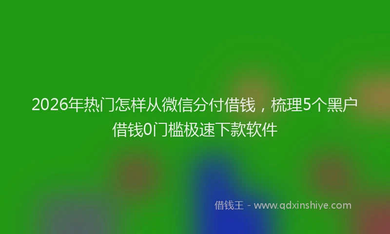 2026年热门怎样从微信分付借钱，梳理5个黑户借钱0门槛极速下款软件