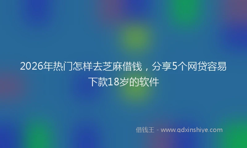 2026年热门怎样去芝麻借钱，分享5个网贷容易下款18岁的软件