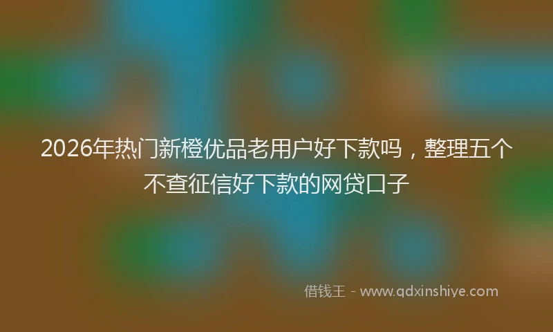2026年热门新橙优品老用户好下款吗，整理五个不查征信好下款的网贷口子
