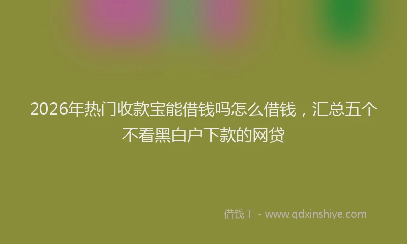 2026年热门收款宝能借钱吗怎么借钱，汇总五个不看黑白户下款的网贷