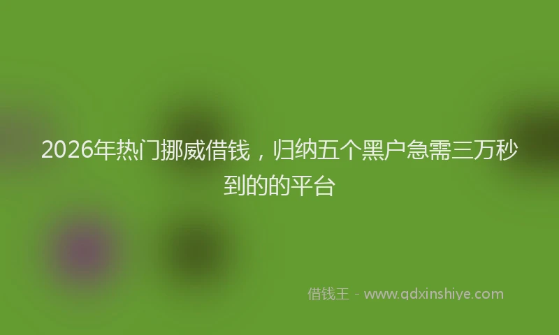 2026年热门挪威借钱，归纳五个黑户急需三万秒到的的平台