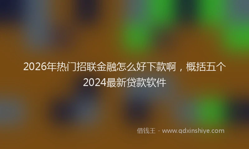 2026年热门招联金融怎么好下款啊，概括五个2024最新贷款软件