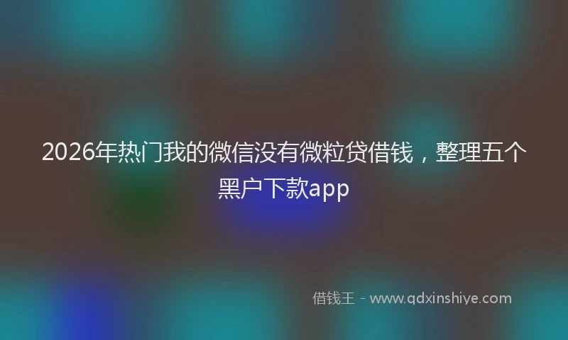 2026年热门我的微信没有微粒贷借钱，整理五个黑户下款app