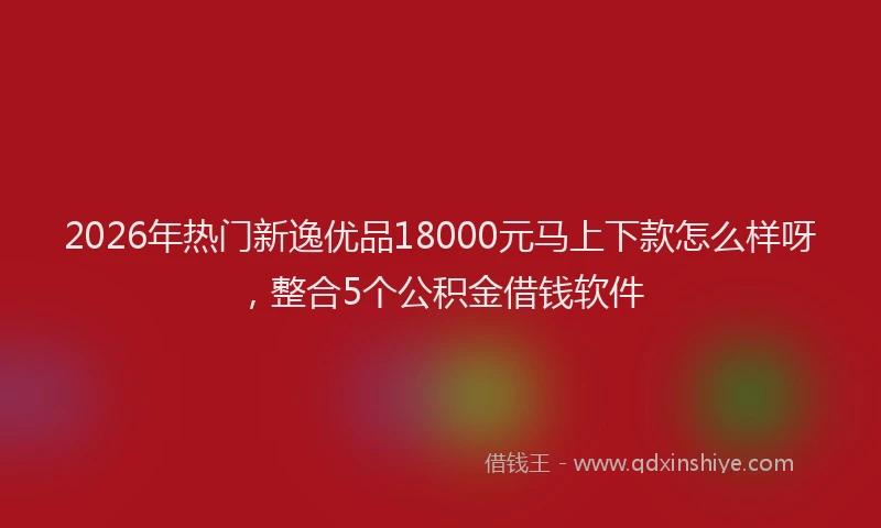 2026年热门新逸优品18000元马上下款怎么样呀,整合5个公积金借钱软件