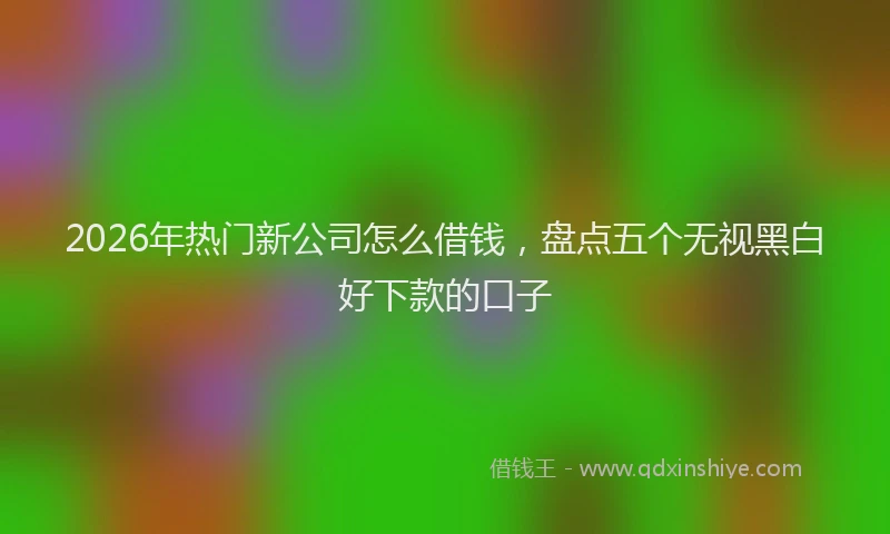 2026年热门新公司怎么借钱，盘点五个无视黑白好下款的口子