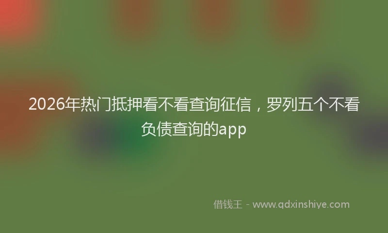 2026年热门抵押看不看查询征信，罗列五个不看负债查询的app
