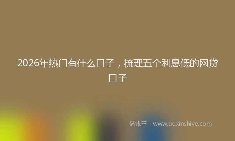 2026年热门有什么口子，梳理五个利息低的网贷口子