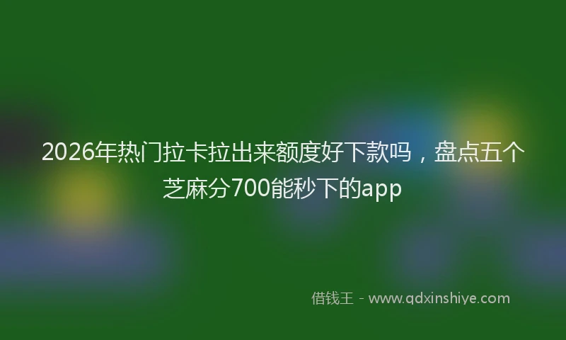 2026年热门拉卡拉出来额度好下款吗，盘点五个芝麻分700能秒下的app