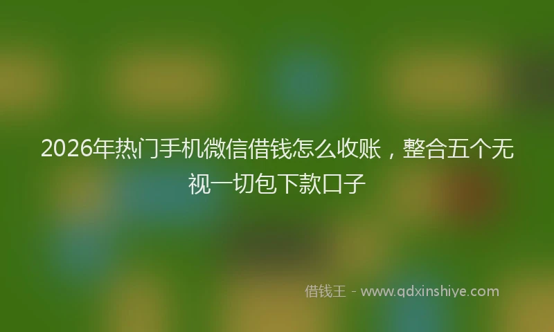 2026年热门手机微信借钱怎么收账，整合五个无视一切包下款口子