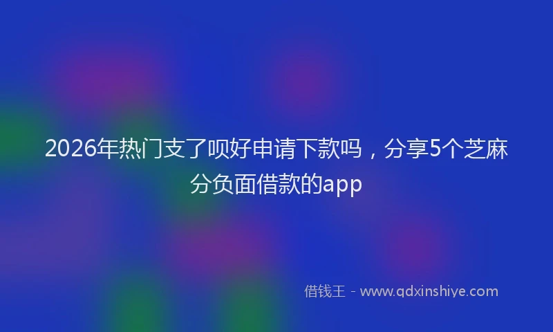 2026年热门支了呗好申请下款吗，分享5个芝麻分负面借款的app