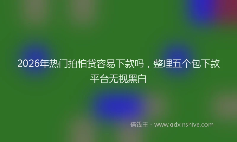 2026年热门拍怕贷容易下款吗，整理五个包下款平台无视黑白