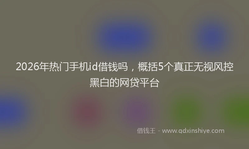 2026年热门手机id借钱吗，概括5个真正无视风控黑白的网贷平台