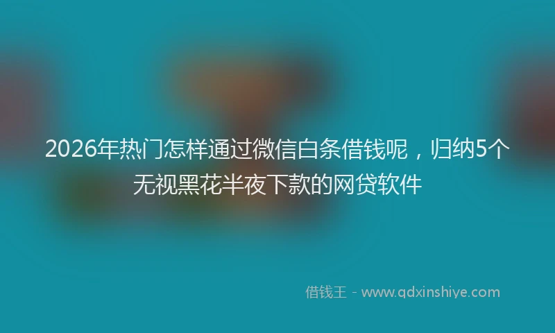 2026年热门怎样通过微信白条借钱呢，归纳5个无视黑花半夜下款的网贷软件
